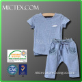 elastic short t shirt pants cotton Girl\'s Sports Suit OEM OEKO-TEX